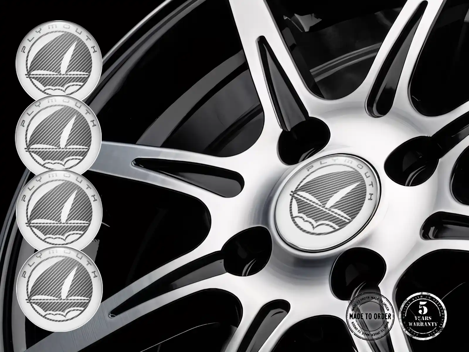 Plymouth Felgenaufkleber Auto Stilvolles gewölbtes Design